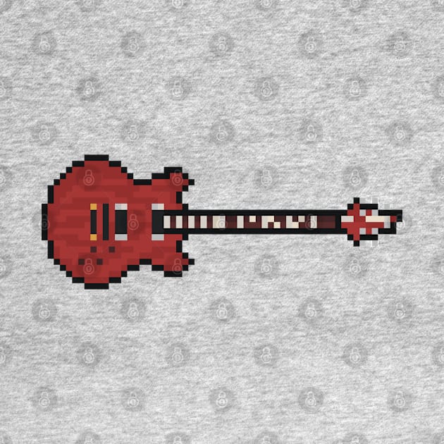 Pixel Red Bent to Fly Guitar by gkillerb